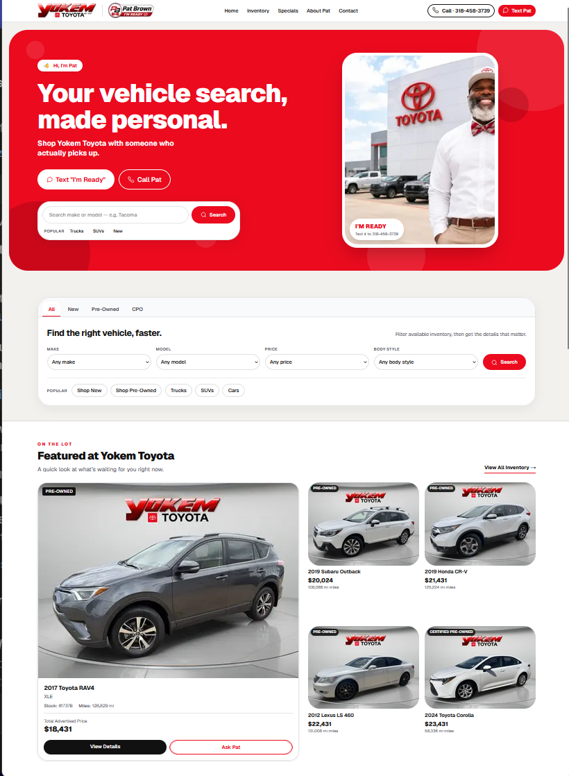 Yokem Toyota salesperson Showroom example